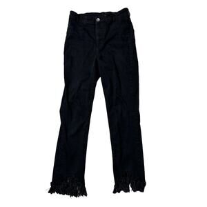 Calzedonia Black Jean Jeggings Skinny Fringe Ankle Jeans Medium